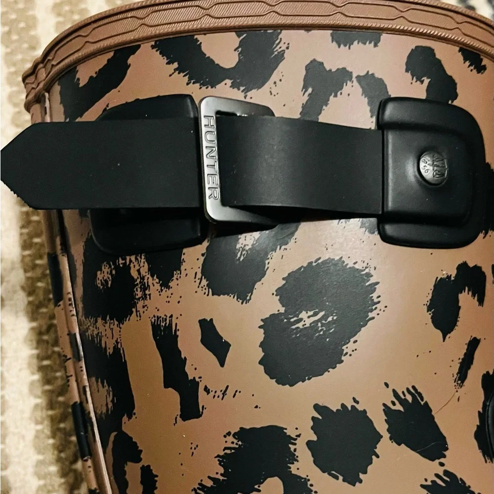 Hunter leopard Print Short Waterproof Rain Boots size 10 - Picture 4 of 8